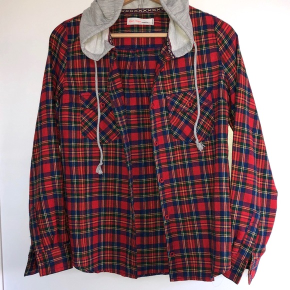Jackets & Blazers - Flannel hoodie